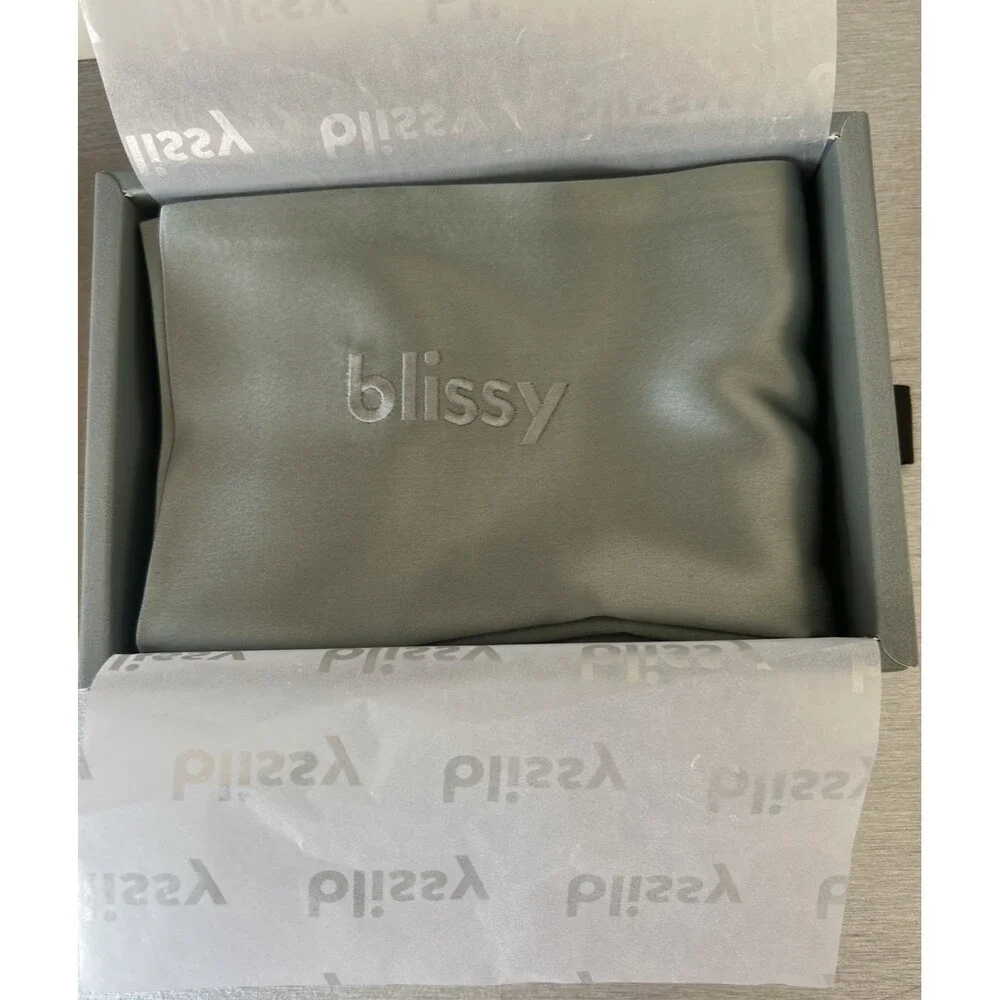 Blissy King 22 Momme 100% Mulberry Silk Pillowcase 22 Momme Matcha Green-Silver